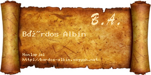 Bárdos Albin névjegykártya
